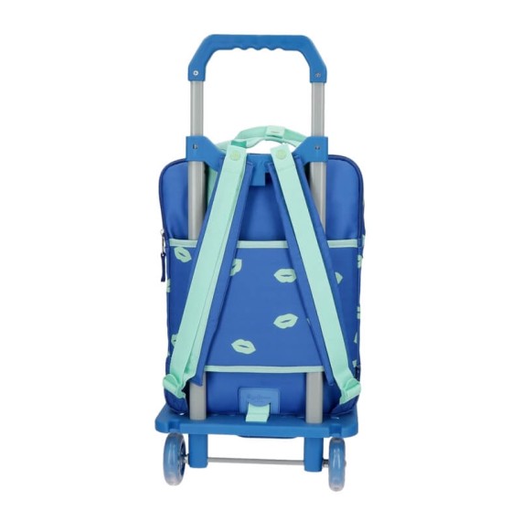 Mochila Escolar Adap. 40Cm 2C c/ Carro PEPE JEANS Ruth Azul | Ref. 186.60422T1