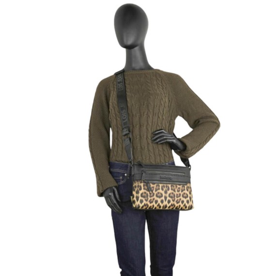 Bolsa de Tiracolo c/ 2 Bolsos Frontais LOIS Eugene Preta | Ref. 237.32534401