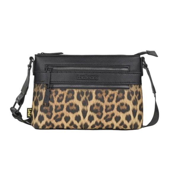 Bolsa de Tiracolo c/ 2 Bolsos Frontais LOIS Eugene Preta | Ref. 237.32534401