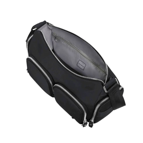SAMSONITE Bolsa de Ombro c/ 2 Bolsos Frontais Karissa Evo Preta | Ref. 92KP200309