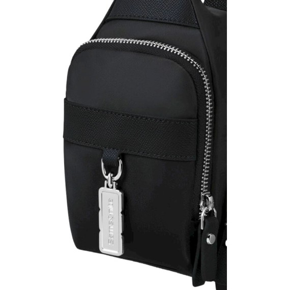 SAMSONITE Bolsa de Ombro c/ 2 Bolsos Frontais Karissa Evo Preta | Ref. 92KP200309