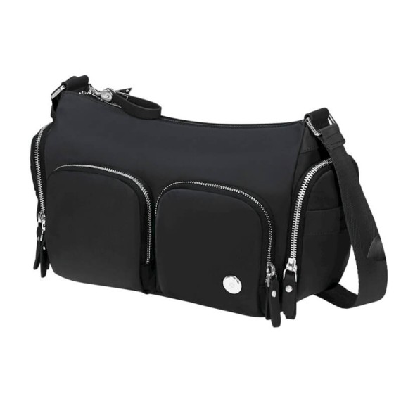 SAMSONITE Bolsa de Ombro c/ 2 Bolsos Frontais Karissa Evo Preta | Ref. 92KP200309