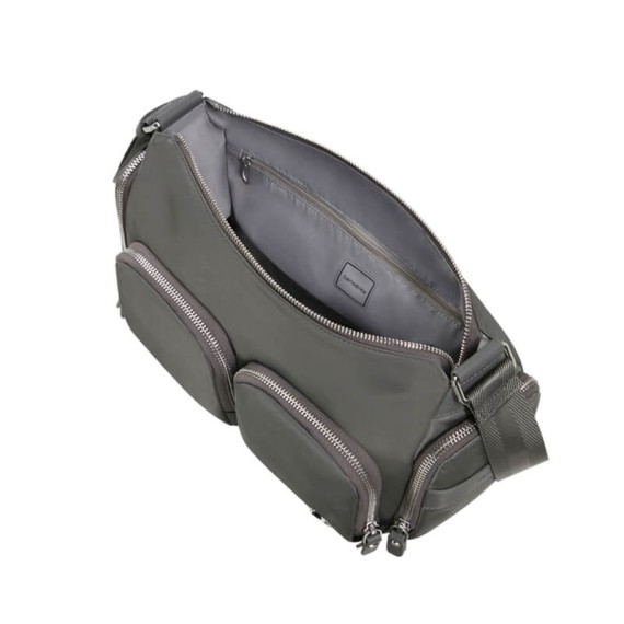 SAMSONITE Bolsa de Ombro c/ 2 Bolsos Frontais Karissa Evo Verde Gunmetal | Ref. 92KP200324