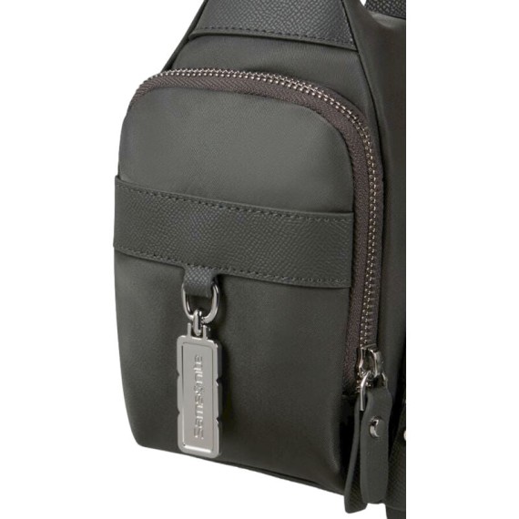 SAMSONITE Bolsa de Ombro c/ 2 Bolsos Frontais Karissa Evo Verde Gunmetal | Ref. 92KP200324