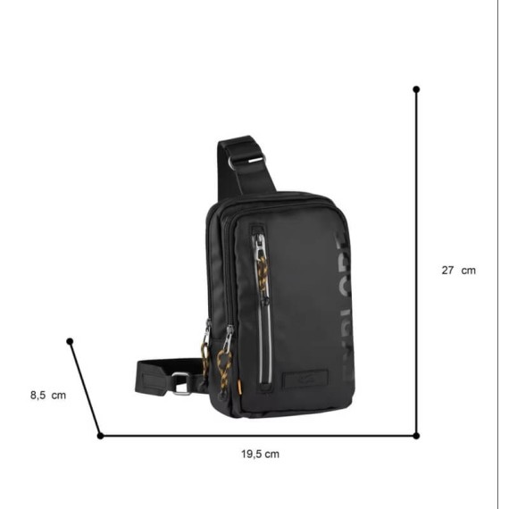 CAMEL ACTIVE Sling Mochila Pequena Explore Preta | Ref. 91.11268