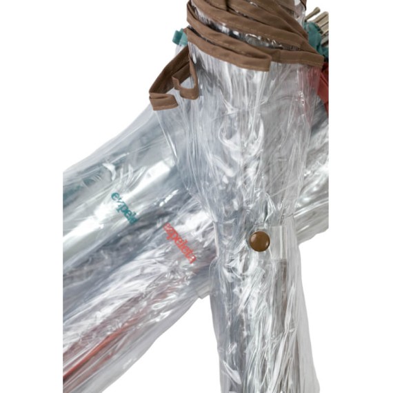 Guarda-Chuva Sra. Comprido Man. 62/8 EZPELETA 10764 Transparente c/ Taupé | Ref. 104.10764T