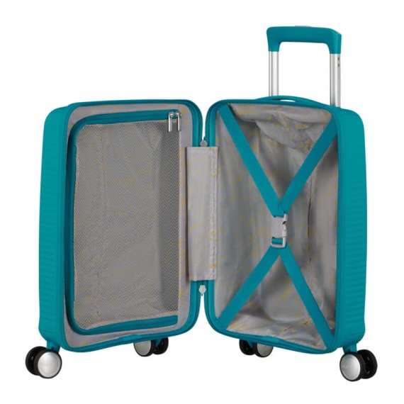 AMERICAN TOURISTER Mala de Viagem Pequena 47cm 4R Soundbox Mini Azul Petróleo | Ref. 92MG800151