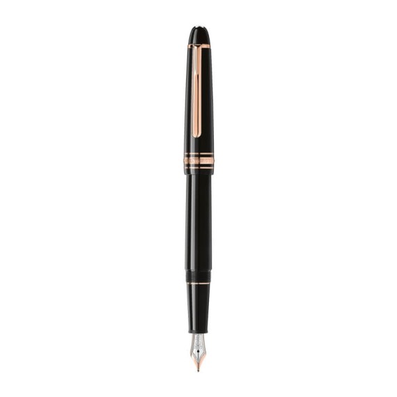 Caneta-tinteiro 145 MONTBLANC (M) Meisterstück Revestida Rose Gold Preta | Ref. 238.132485