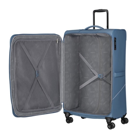 AMERICAN TOURISTER Mala de Viagem Grande 80cm 4R Coated Exp SummerRide Azul | Ref. X92ME710611