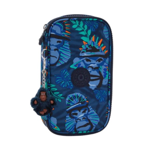 Estojo Escolar KIPLING 50 Pens Blue Monkey Fun | Ref. 187.40KI37078HJ