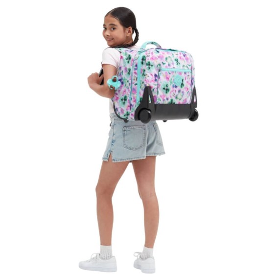 Mochila Escolar com Rodas KIPLING Giorno Aqua Blossom | Ref. 187.40KI53687EC
