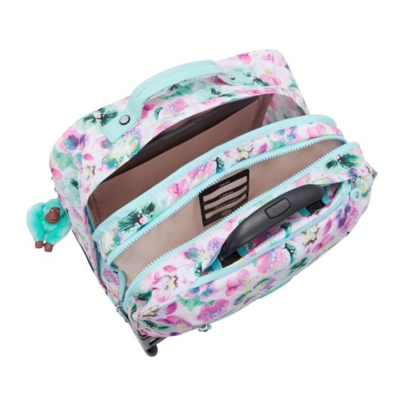 Mochila Escolar com Rodas KIPLING Giorno Aqua Blossom | Ref. 187.40KI53687EC