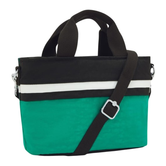 Mala de Duas Alças KIPLING Minta Deep Green Black Block | Ref. 187.40KI63706NT
