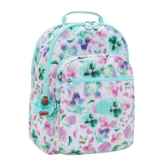 Mochila para Portátil 15” KIPLING Seoul College Aqua Blossom | Ref. 187.40KI79737EC