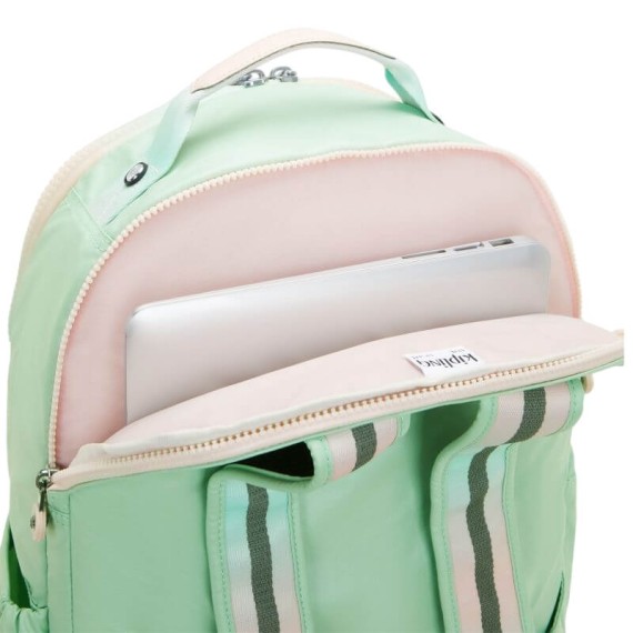 Mochila para Portátil 15” KIPLING Seoul Lap Soft Green Metallic | Ref. 187.40KI71355KY