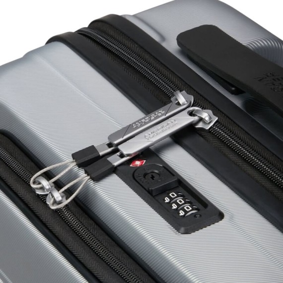 AMERICAN TOURISTER Mala de Cabine 55cm 4R Frontal Flashline Prata | Ref. 92ME800625