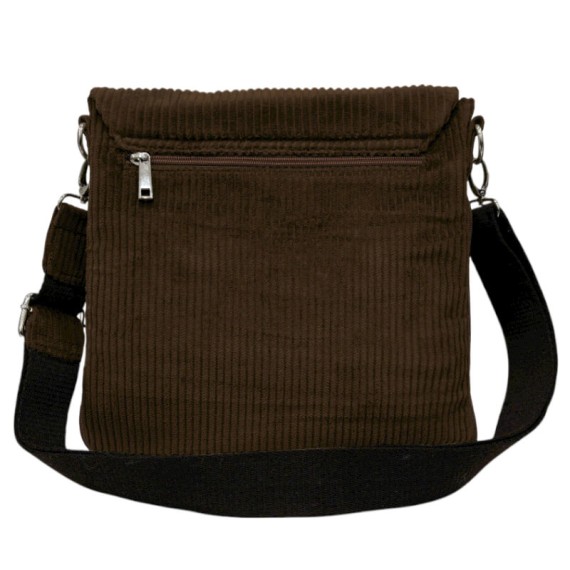 Bolsa de Tiracolo Grande c/ Pala PHYNÈS 3346 Castanho Escuro | Ref. 179.3346CE