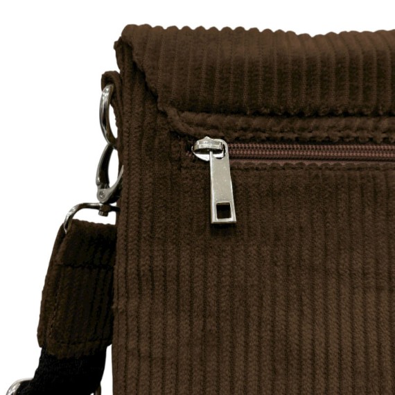 Bolsa de Tiracolo Grande c/ Pala PHYNÈS 3346 Castanho Escuro | Ref. 179.3346CE