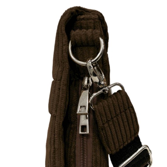 Bolsa de Tiracolo Grande c/ Pala PHYNÈS 3346 Castanho Escuro | Ref. 179.3346CE