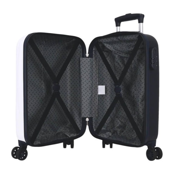 Mala de Cabine / Trolley 50cm 4R STITCH Happy Branco/Preto | Ref. 186.4381342
