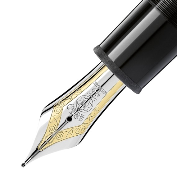 Caneta-tinteiro 149 MONTBLANC Meisterstück (M) Revestida Platina Preta | Ref. 238.132105