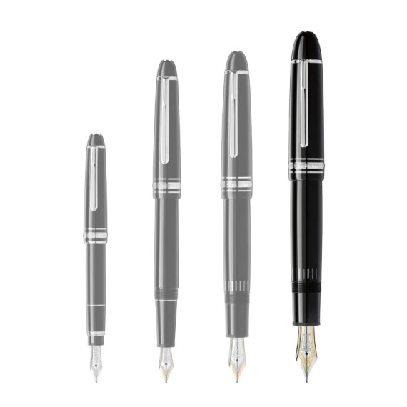 Caneta-tinteiro 149 MONTBLANC Meisterstück (M) Revestida Platina Preta | Ref. 238.132105