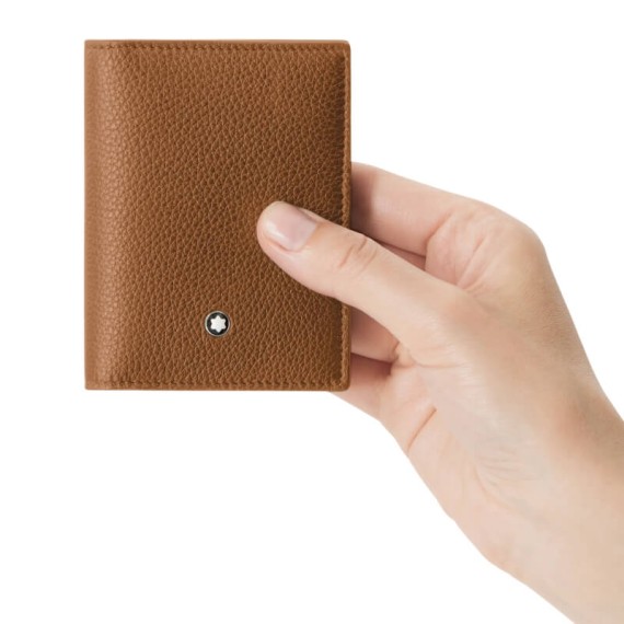 Porta-Cartões Vertical 4CC MONTBLANC Soft Grain Caramelo | Ref. 238.198303