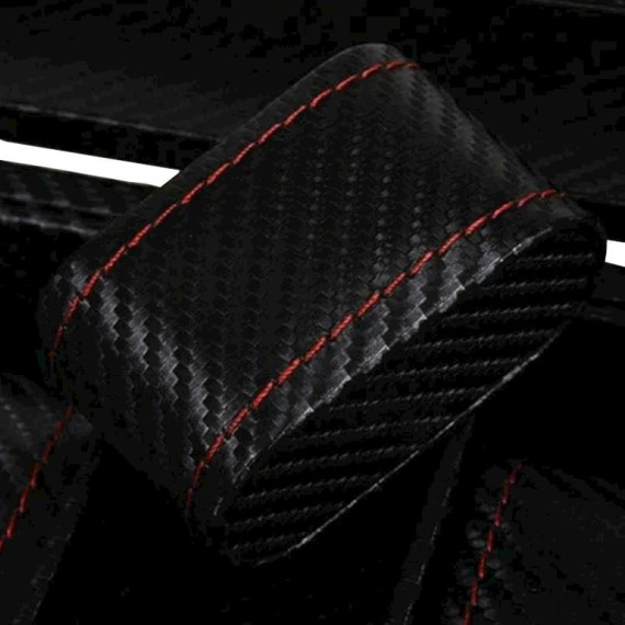 Caixa Protectora para 6 Relógios Retangular c/ Janela Preto/Vermelho | Ref. 338.6RPV