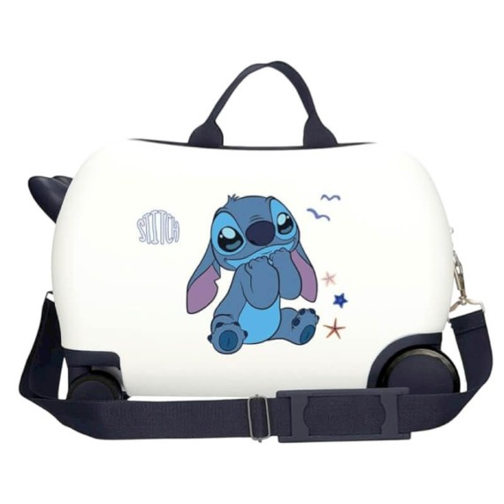 Mala de Viagem Infantil ABS 4 Rodas Easyjet STITCH Exited Branca | Ref. 186.4371041