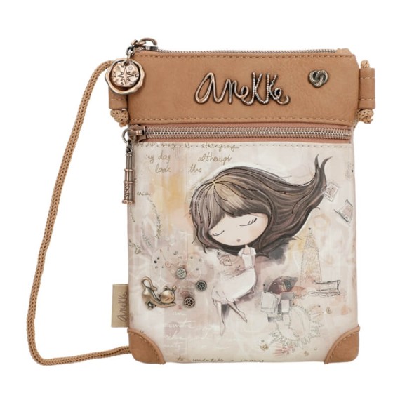 ANEKKE Mini Bolsa de Tiracolo Memories Castanha | Ref. 280.40803-904