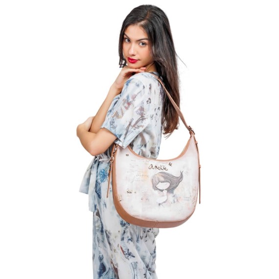 ANEKKE Mala de Ombro Oval Memories Castanha | Ref. 280.40802-354
