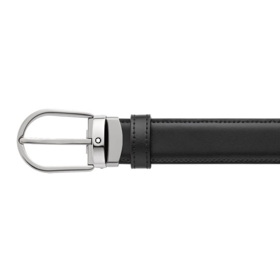 Cinto MONTBLANC Fivela Ferradura Reversível 30mm Preto/Castanho | Ref. 238.128803