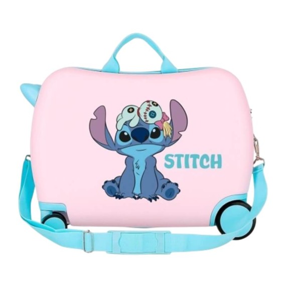Mala de Viagem Infantil ABS 50cm 4R STITCH In the World Rosa | Ref. 186.2099841