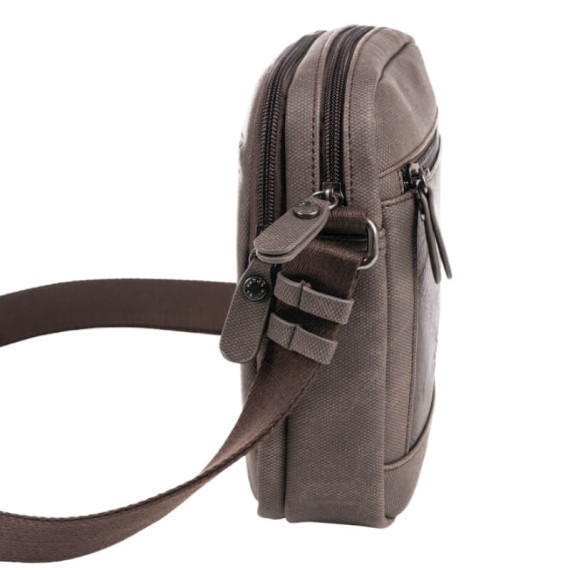 Bolsa de Tiracolo 2C MATTIES Canvas Castanha | Ref. 132.4016080