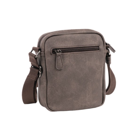Bolsa de Tiracolo Pequena MATTIES Canvas Castanha | Ref. 132.4016180