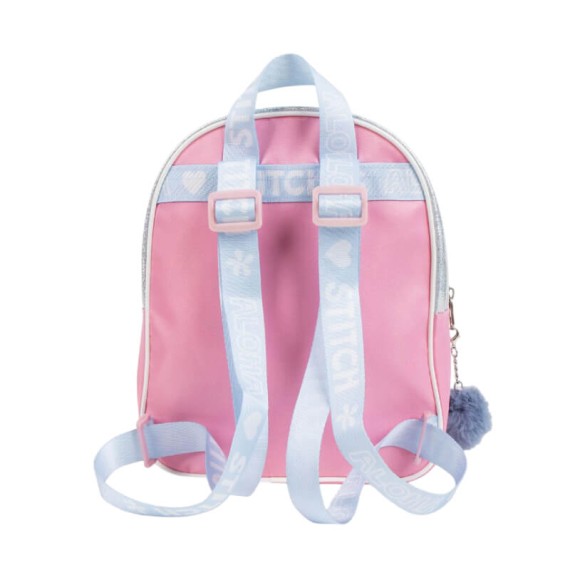 Mochila Infantil 23cm STITCH 2100005679 Rosa/Prateado | Ref. 299.2100005679