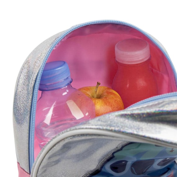 Mochila Infantil 23cm STITCH 2100005679 Rosa/Prateado | Ref. 299.2100005679