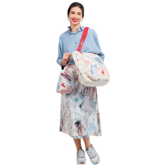 ANEKKE Saco de Praia Flexível Alma Olé Bege/Vermelho | Ref. 280.40474-231