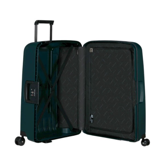 SAMSONITE Mala Viagem / Trolley Média 69cm 4R S’Cure Verde Petróleo Escuro | Ref. 92.49307-5257