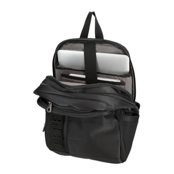 Mochila para Portátil 13.3" 2C Adapt. PEPE JEANS Ancor Preta | Ref. 186.7012142 Mochila para Portátil 13.3" 2C Adapt. PEPE JEANS Ancor Preta | Ref. 186.7012142