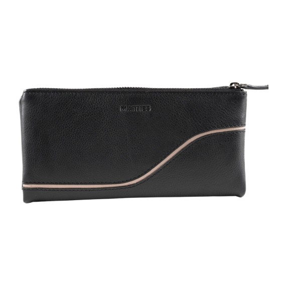 Carteira Grande Flexível RFID MATTIES Curve Line Preta | Ref. 132.1818020