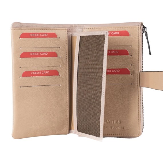 Carteira Grande Flexível RFID MATTIES Colour Strap Bege | Ref. 132.1821033