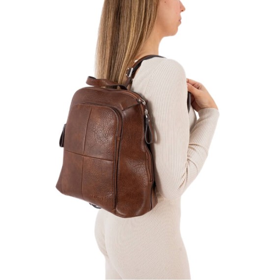 Mochila de Senhora c/ Bolso Frontal MATTIES Serie Mochilas Castanha | Ref. 132.2244980