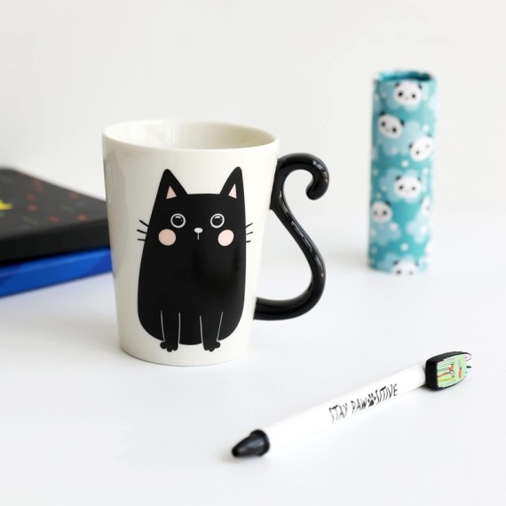 Caneca de Cerâmica iTOTAL Black Cat Preto | Ref. 343.XL2391
