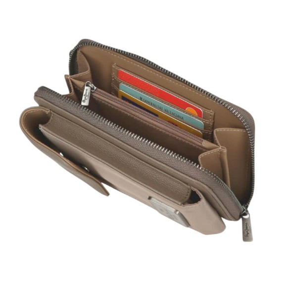 Carteira Bolsa Porta Telemóvel PEPE JEANS Christine Taupé | Ref. 186.7095344