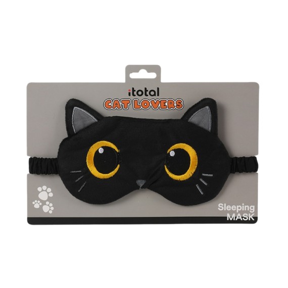 Tapa Olhos de Viagem para Dormir iTOTAL Cat Preto | Ref. 343.XL2029
