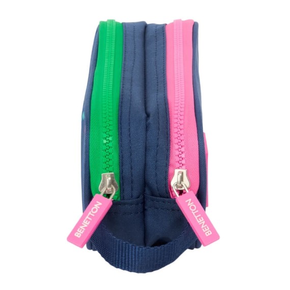 Estojo Escolar Duplo BENETTON Damero Azul Marinho | Ref. 248.812550513