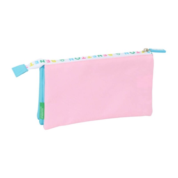 Estojo Escolar Triplo BENETTON Unique Azul/Rosa | Ref. 248.812552744
