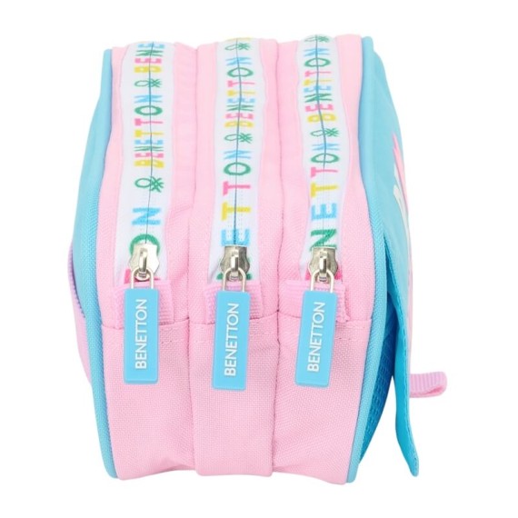 Estojo Escolar Triplo Big BENETTON Unique Azul/Rosa | Ref. 248.812552710