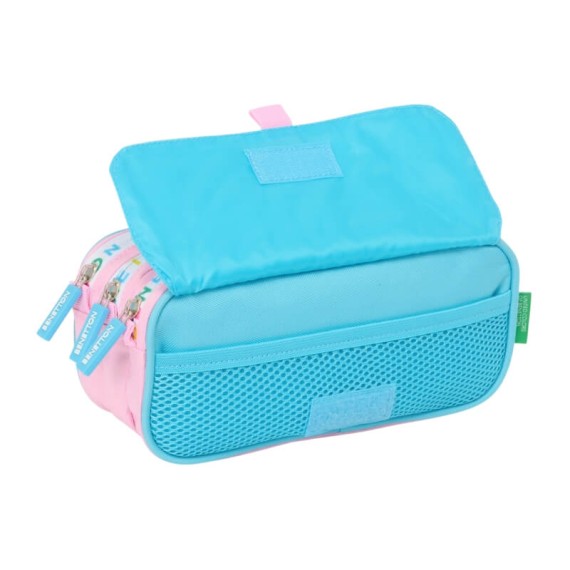 Estojo Escolar Triplo Big BENETTON Unique Azul/Rosa | Ref. 248.812552710
